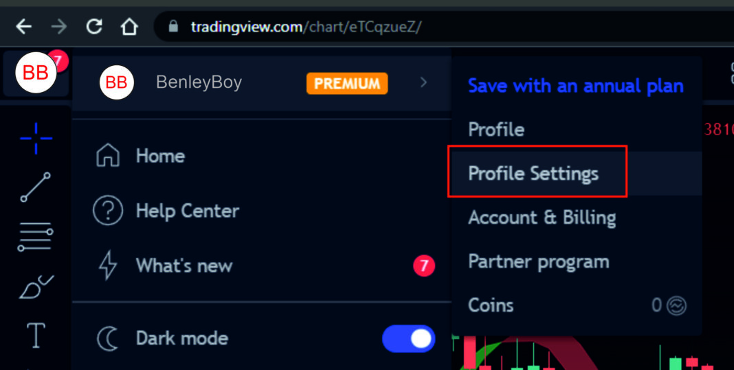 know your tradingview username